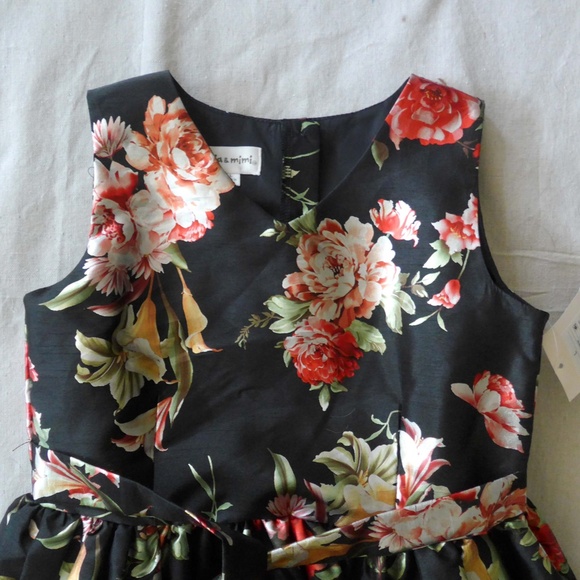 NWT Mia & Mimi Girls L (10) Satin Floral Dress with Crinoline - Picture 5 of 13